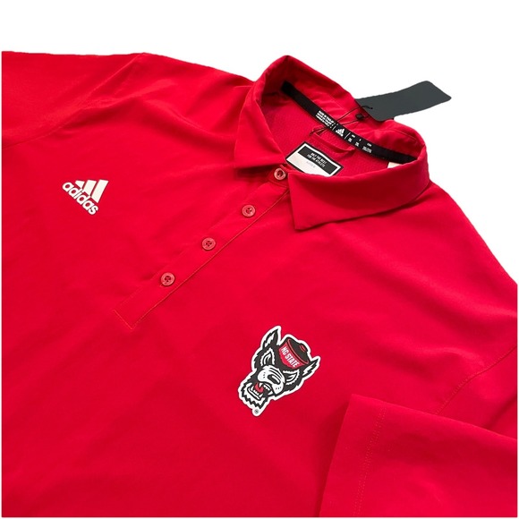 adidas Other - NC State Wolfpack Adidas Sideline Polo Shirt Men's 2XL Red Performance Stretch